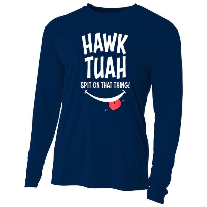 Cute Hawk Tuah... Spit On That Thing Gift Cooling Performance Long Sleeve Crew