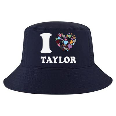 Colorful Heart Taylor First Name Girl I Love Taylor Cool Comfort Performance Bucket Hat