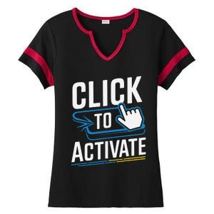 Click Here To Activate Your Inner Nerd Geeks Ladies Halftime Notch Neck Tee