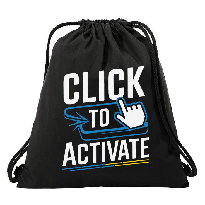 Click Here To Activate Your Inner Nerd Geeks Drawstring Bag
