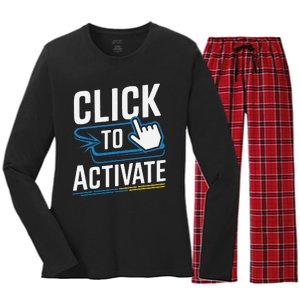 Click Here To Activate Your Inner Nerd Geeks Women's Long Sleeve Flannel Pajama Set 