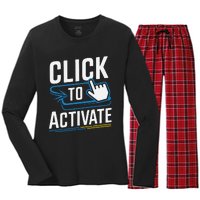 Click Here To Activate Your Inner Nerd Geeks Women's Long Sleeve Flannel Pajama Set 