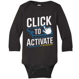 Click Here To Activate Your Inner Nerd Geeks Baby Long Sleeve Bodysuit