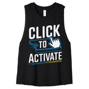 Click Here To Activate Your Inner Nerd Geeks Women's Racerback Cropped Tank