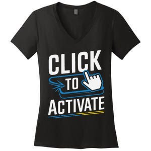 Click Here To Activate Your Inner Nerd Geeks Women's V-Neck T-Shirt