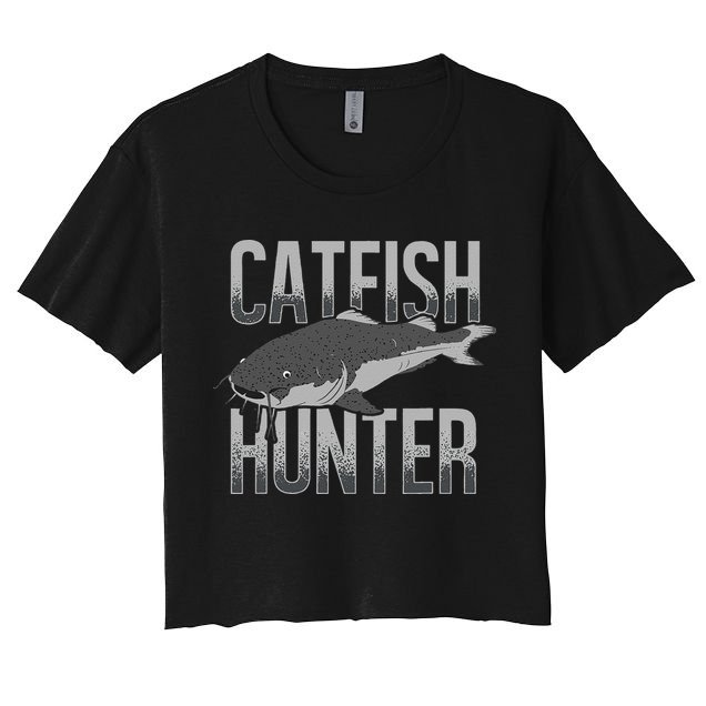 Catfish Hunter Tournament Fishing Fisherman Crop Top