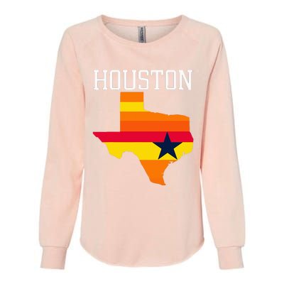 Classic Houston Texas Souvenir Womens California Wash Sweatshirt