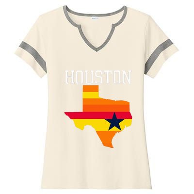 Classic Houston Texas Souvenir Ladies Halftime Notch Neck Tee