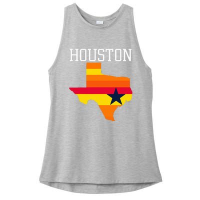 Classic Houston Texas Souvenir Ladies PosiCharge Tri-Blend Wicking Tank