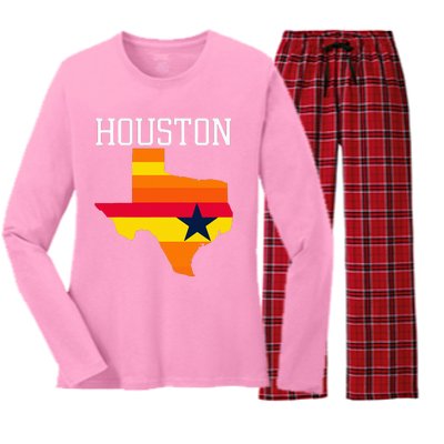 Classic Houston Texas Souvenir Women's Long Sleeve Flannel Pajama Set 