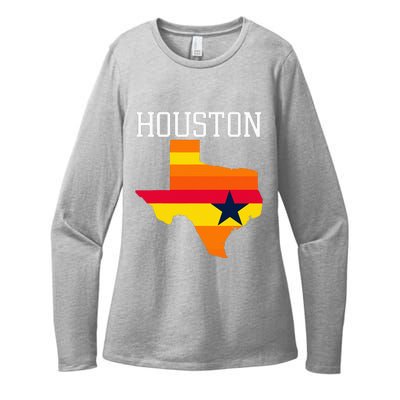 Classic Houston Texas Souvenir Womens CVC Long Sleeve Shirt