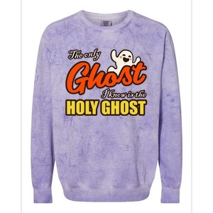 Christian Halloween The Only Ghost I Know Is The Holy Ghost Colorblast Crewneck Sweatshirt