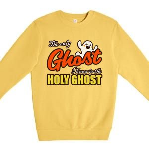 Christian Halloween The Only Ghost I Know Is The Holy Ghost Premium Crewneck Sweatshirt