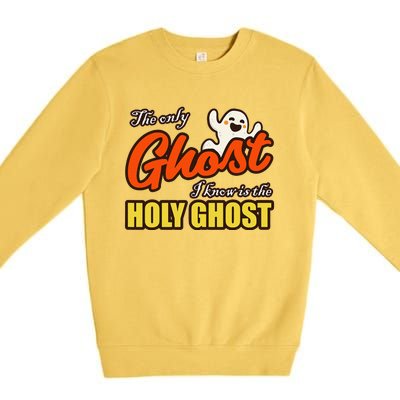 Christian Halloween The Only Ghost I Know Is The Holy Ghost Premium Crewneck Sweatshirt