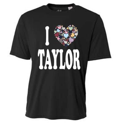 Colorful Heart Taylor First Name Girl I Love Taylor Cooling Performance Crew T-Shirt