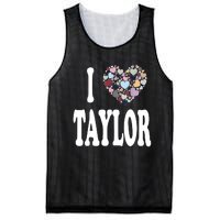 Colorful Heart Taylor First Name Girl I Love Taylor Mesh Reversible Basketball Jersey Tank