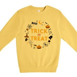 Cute Halloween Trick Or Treagift Cute Gift Premium Crewneck Sweatshirt