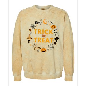 Cute Halloween Trick Or Treagift Cute Gift Colorblast Crewneck Sweatshirt