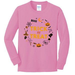 Cute Halloween Trick Or Treagift Cute Gift Kids Long Sleeve Shirt