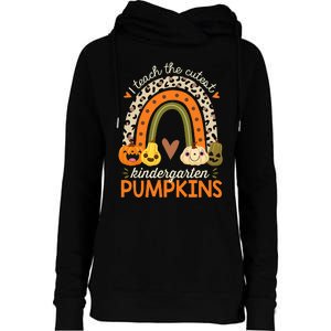 Cute Halloween Teacher Teaching Kindergarten Pumpkins Womens Funnel Neck Pullover Hood