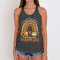 Cute Halloween Teacher Teaching Kindergarten Pumpkins Women's Knotted Racerback Tank