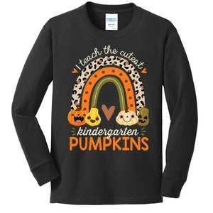 Cute Halloween Teacher Teaching Kindergarten Pumpkins Kids Long Sleeve Shirt