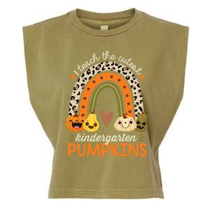 Cute Halloween Teacher Teaching Kindergarten Pumpkins Garment-Dyed Women's Muscle Tee