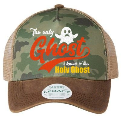 Christian Halloween The Only Ghost I Know Is The Holy Ghost Legacy Tie Dye Trucker Hat