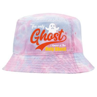 Christian Halloween The Only Ghost I Know Is The Holy Ghost Tie-Dyed Bucket Hat