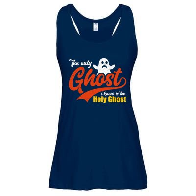 Christian Halloween The Only Ghost I Know Is The Holy Ghost Ladies Essential Flowy Tank