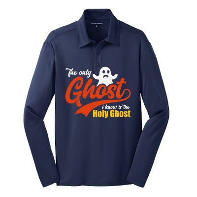 Christian Halloween The Only Ghost I Know Is The Holy Ghost Silk Touch Performance Long Sleeve Polo