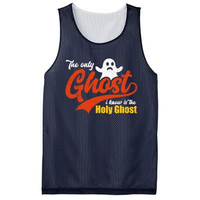 Christian Halloween The Only Ghost I Know Is The Holy Ghost Mesh Reversible Basketball Jersey Tank