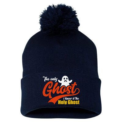 Christian Halloween The Only Ghost I Know Is The Holy Ghost Pom Pom 12in Knit Beanie