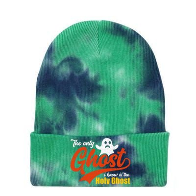 Christian Halloween The Only Ghost I Know Is The Holy Ghost Tie Dye 12in Knit Beanie