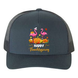 Cool Happy Thanksgiving Flamingo Ing Wine Lover Funny Gift Yupoong Adult 5-Panel Trucker Hat