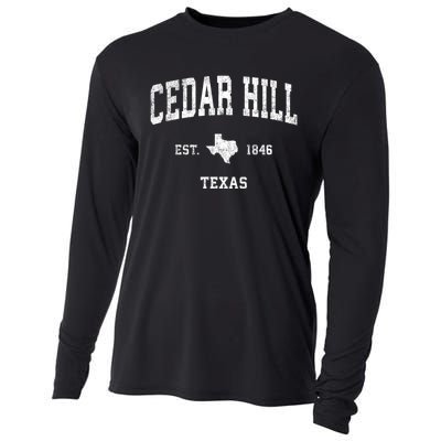 Cedar Hill Texas Tx Vintage Sports Cooling Performance Long Sleeve Crew