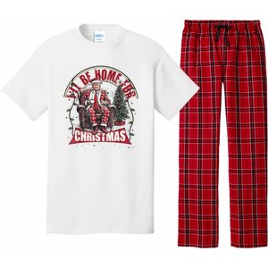 Cute Humorous Trump Ill Be Home For Christmas Election 2024 Pajama Set