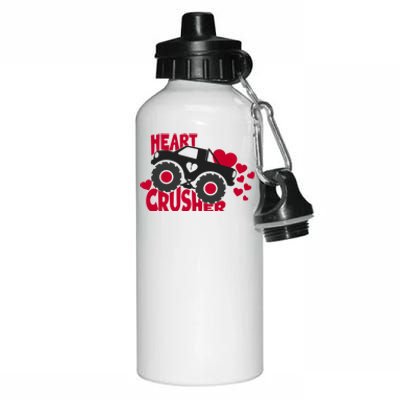 Crusher Heart Trucker Valentine's Day Crusher Heart Gift Aluminum Water Bottle 