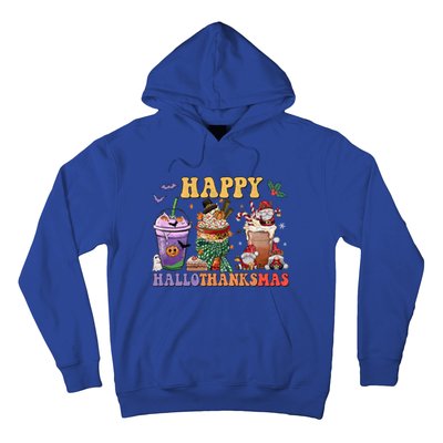 Coffee Halloween Thanksgiving Christmas Happy Hallothanksmas Gift Hoodie