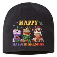 Coffee Halloween Thanksgiving Christmas Happy Hallothanksmas Sustainable Beanie