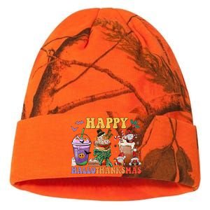 Coffee Halloween Thanksgiving Christmas Happy Hallothanksmas Kati Licensed 12" Camo Beanie