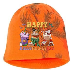 Coffee Halloween Thanksgiving Christmas Happy Hallothanksmas Kati - Camo Knit Beanie