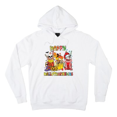 Coffee Halloween Thanksgiving Christmas Happy Hallothanksmas Hoodie