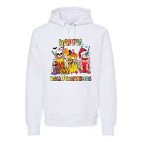 Coffee Halloween Thanksgiving Christmas Happy Hallothanksmas Premium Hoodie