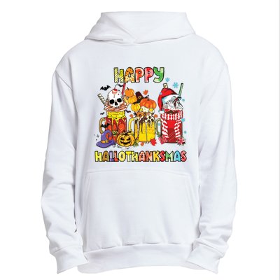 Coffee Halloween Thanksgiving Christmas Happy Hallothanksmas Urban Pullover Hoodie