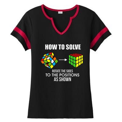 Cubing How To Solve Puzzle Cube Player Cuber Ladies Halftime Notch Neck Tee