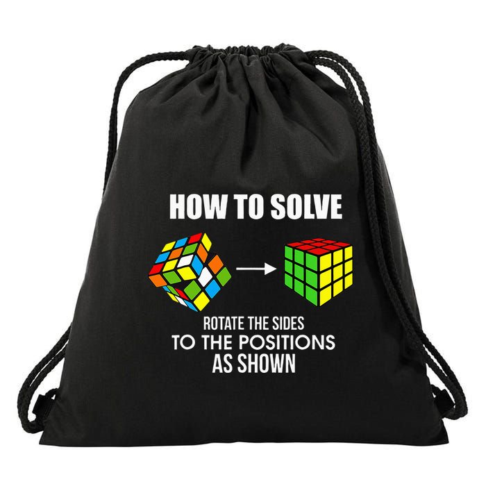 Cubing How To Solve Puzzle Cube Player Cuber Drawstring Bag