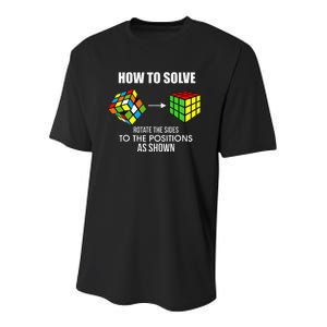 Cubing How To Solve Puzzle Cube Player Cuber Youth Performance Sprint T-Shirt