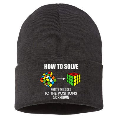 Cubing How To Solve Puzzle Cube Player Cuber Sustainable Knit Beanie