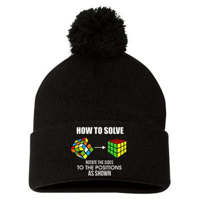 Cubing How To Solve Puzzle Cube Player Cuber Pom Pom 12in Knit Beanie